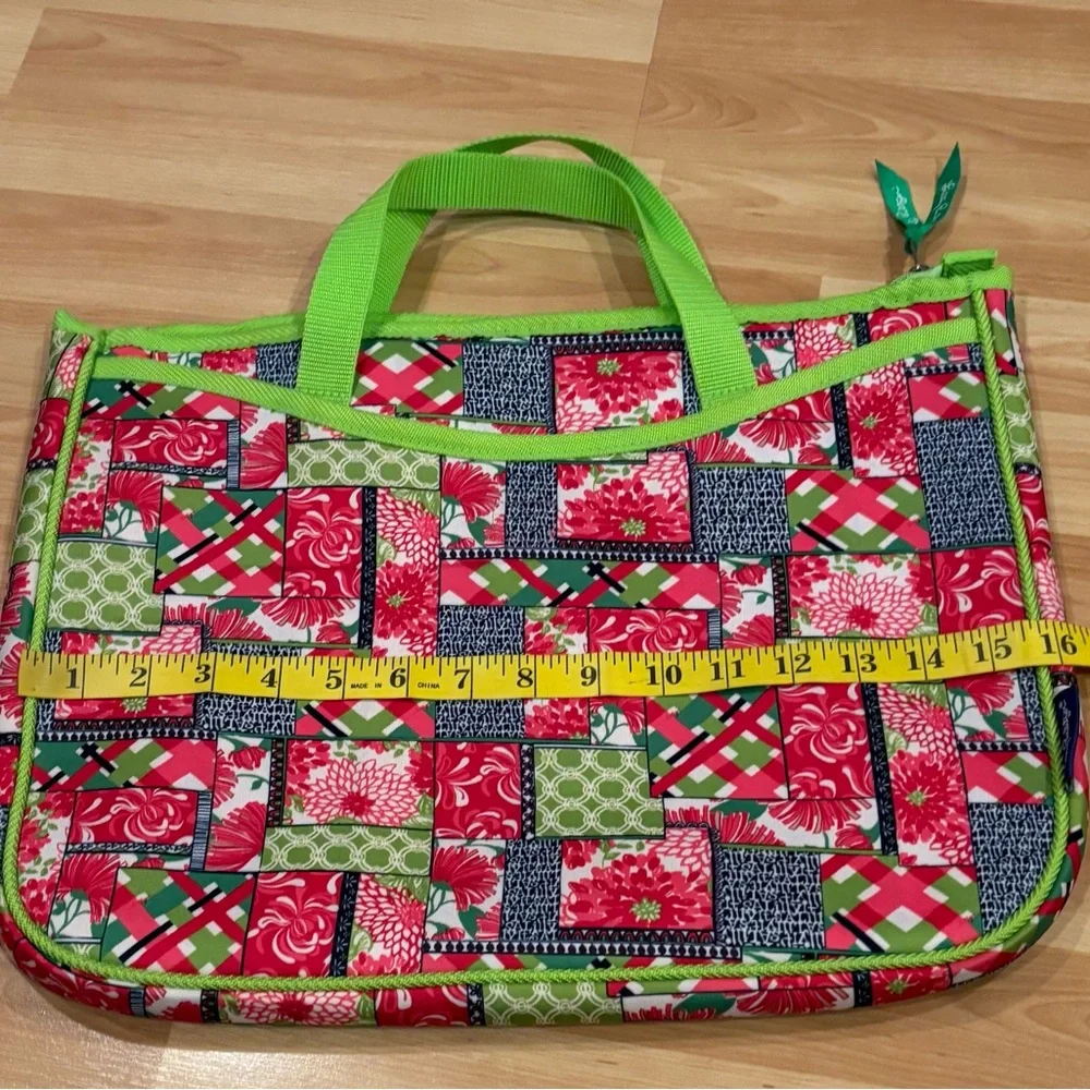 Lilly Pulitzer Patchwork‎ Laptop Bag with Green Accents